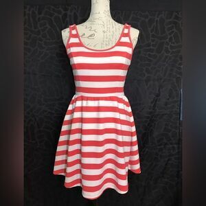Forever 21 Women's Pink White Striped Sleeveless Dress - Size S